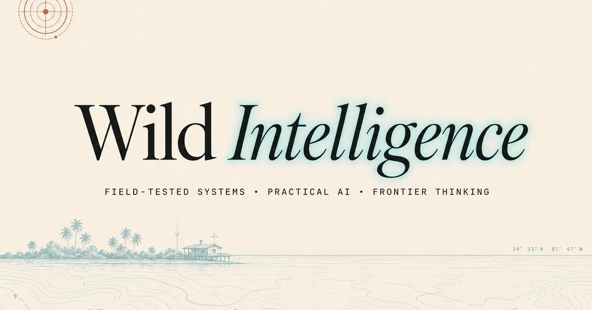 Wild Intelligence website preview: a dark editorial research platform homepage